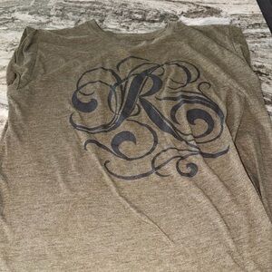 Raconteurs Olive Graphic Tee with Script 'R'